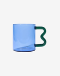 Mug twist en verre bleu saphir