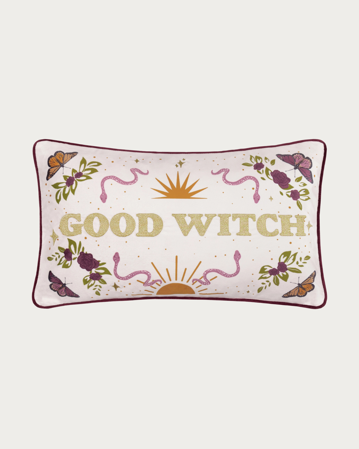 Coussin en velours brodé - Good witch
