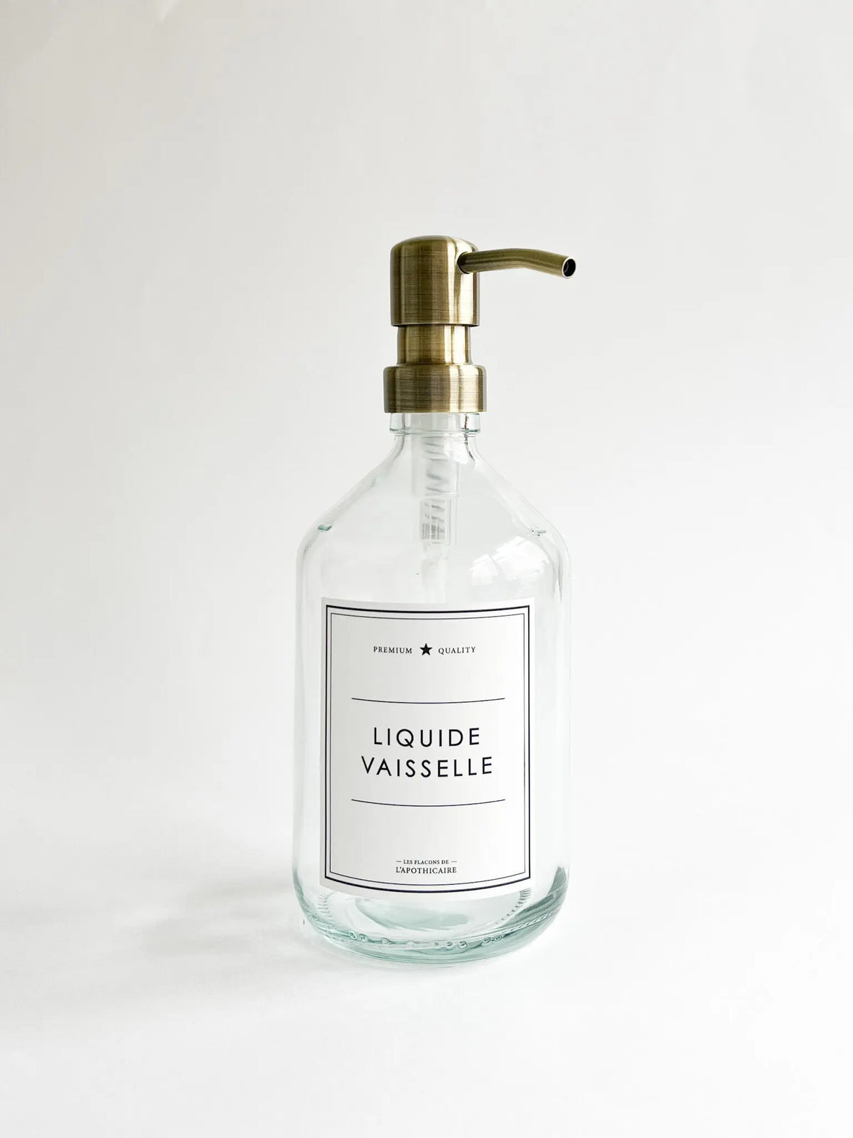 Flacon en verre liquide vaisselle transparent - 500 ml