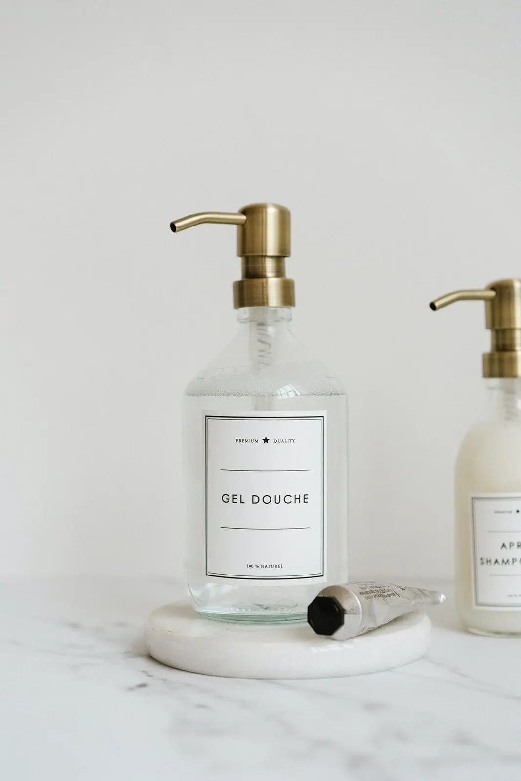 Flacon en verre gel douche transparent - 500 ml