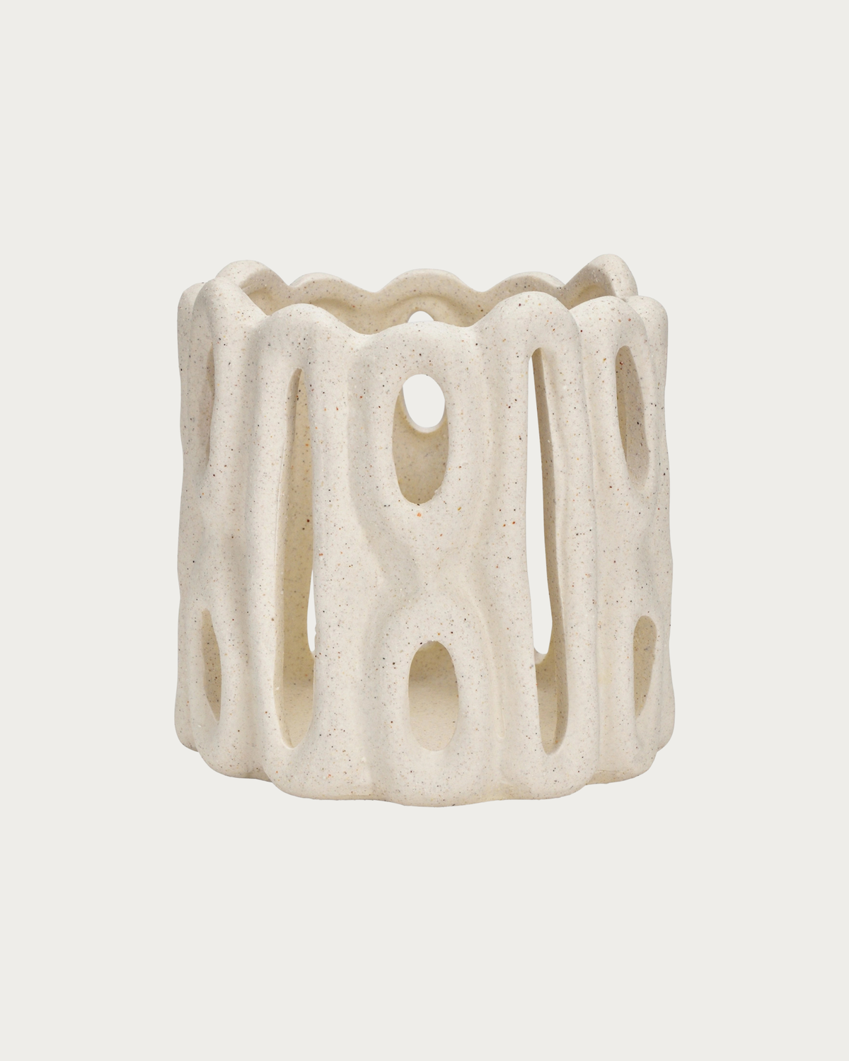 Photophore en céramique - Blanc, petit modèle