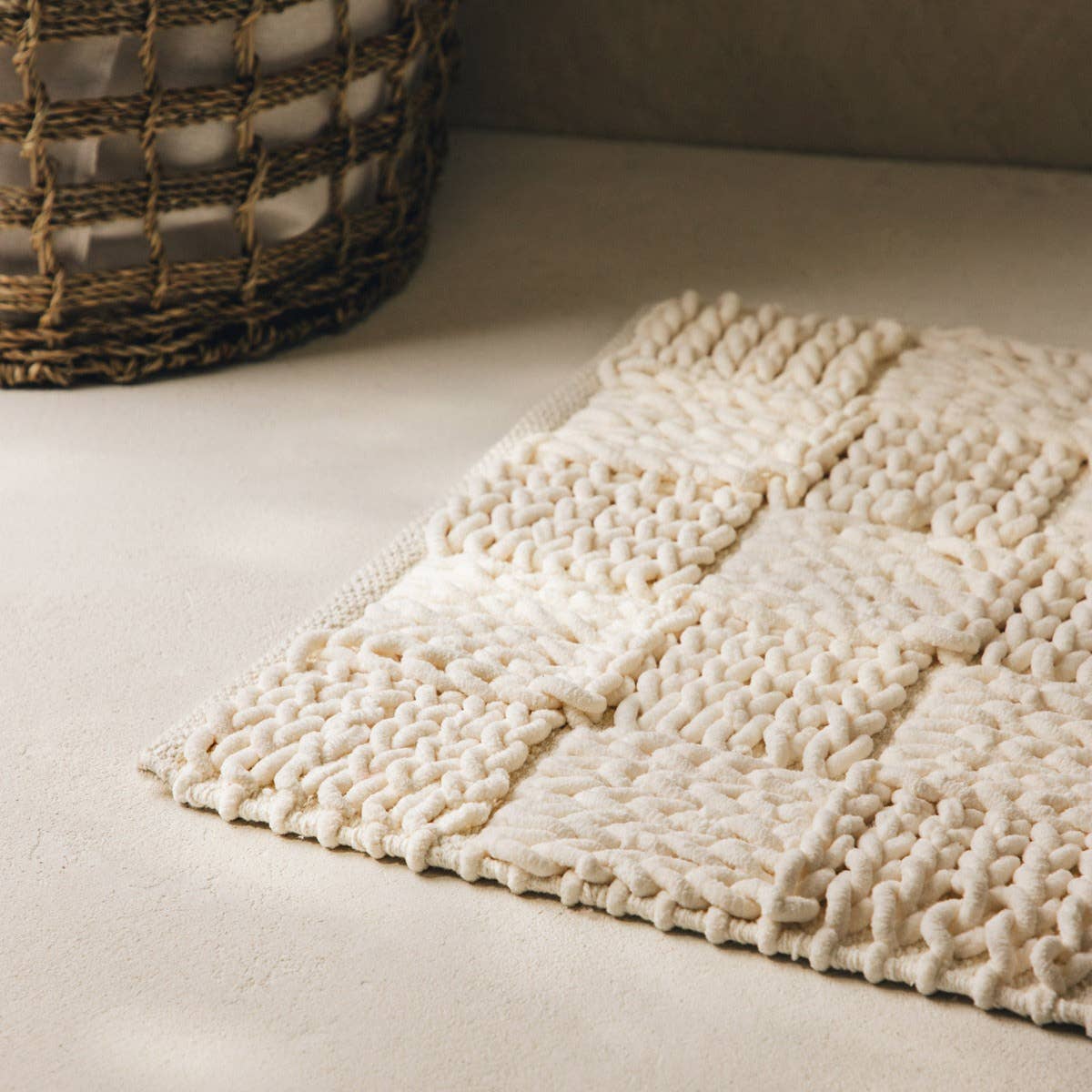Tapis de bain écru - Tenu, 50 x 80 cm
