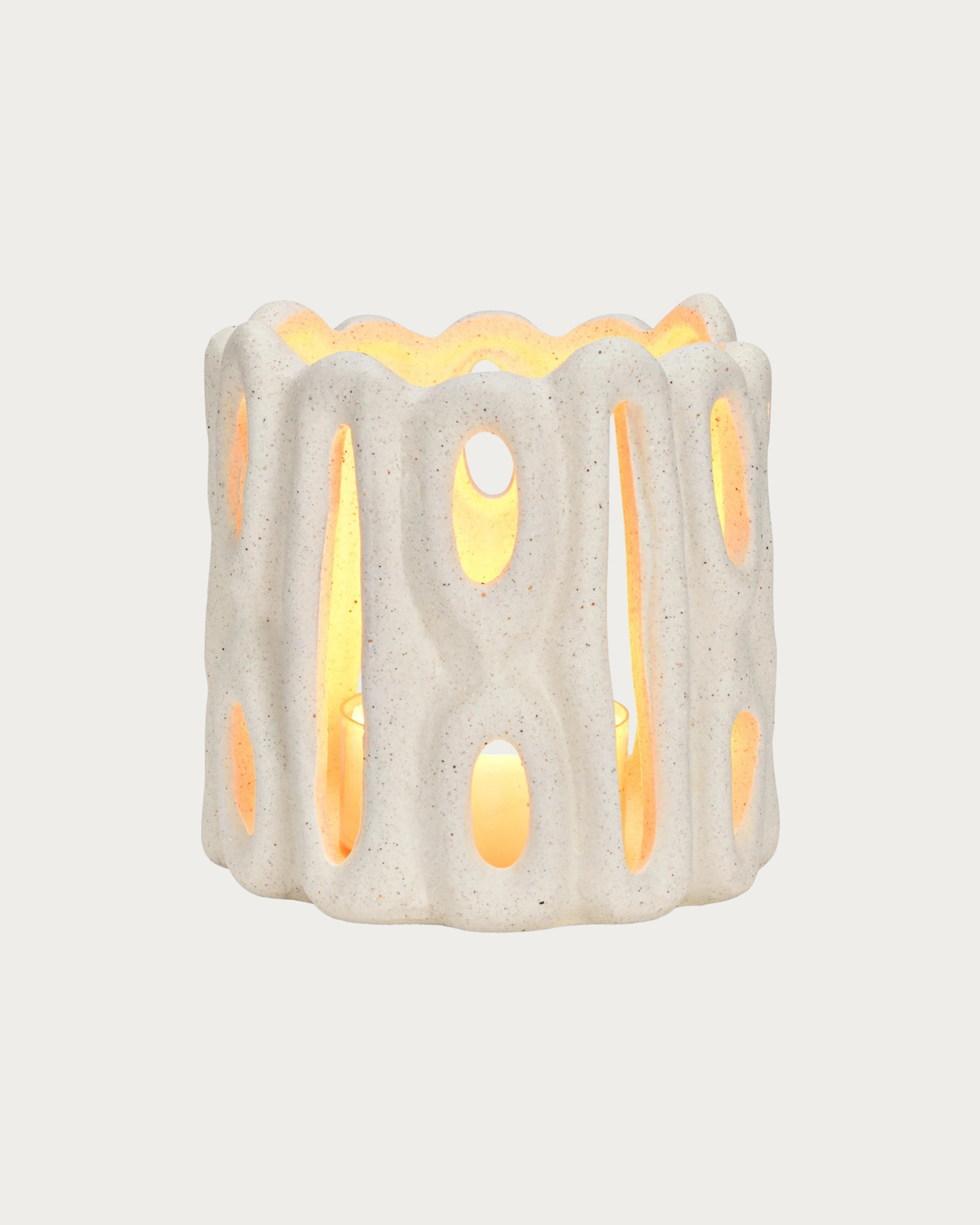 Photophore en céramique - Blanc, petit modèle