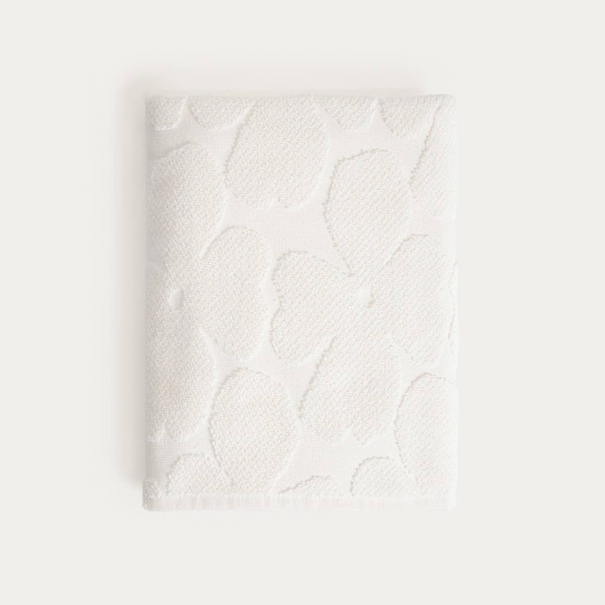 Serviette jacquard écru - Flores, 70 x 130 cm