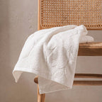 Serviette jacquard écru - Flores, 70 x 130 cm