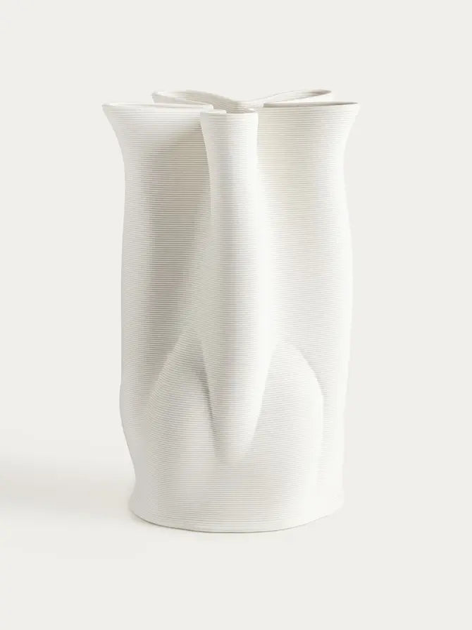 Vase en céramique Ligne - Blanc