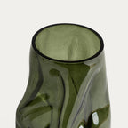 Vase Evara verre cannelé - Vert
