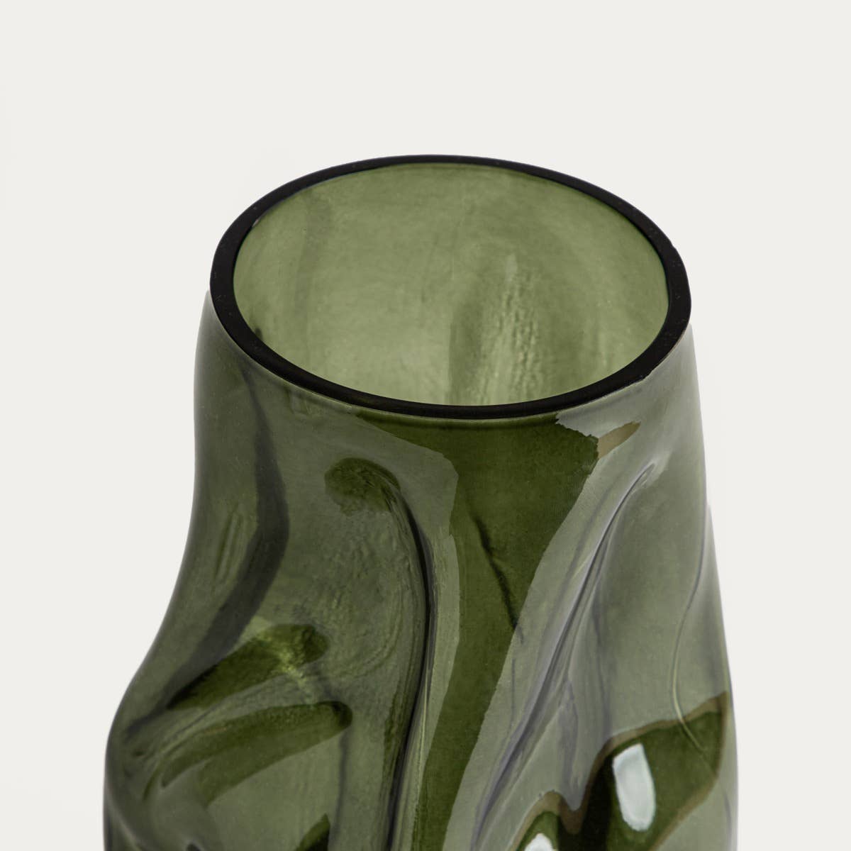 Vase Evara verre cannelé - Vert