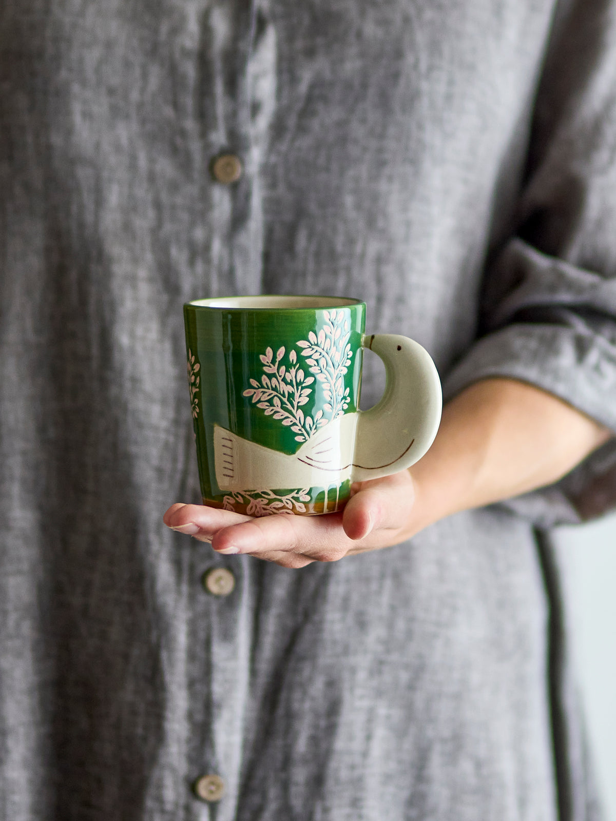 Hezha Tasse, Verte, Grès