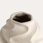 Vase ondulé en céramique Noire - Beige