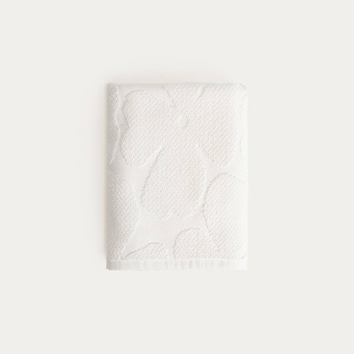 Serviette jacquard écru - Flores, 50 x 90 cm