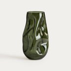 Vase Evara verre cannelé - Vert