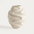 Vase ondulé en céramique Noire - Beige