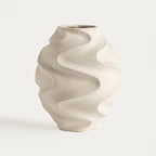 Vase ondulé en céramique Noire - Beige