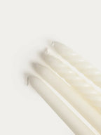 Bougies chandelles beige, 4 pièces