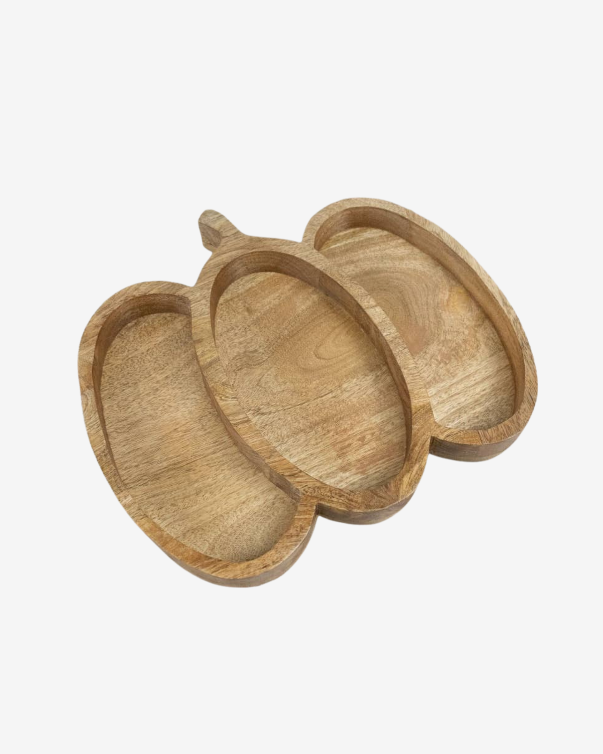 Plateau de service en bois en forme de citrouille