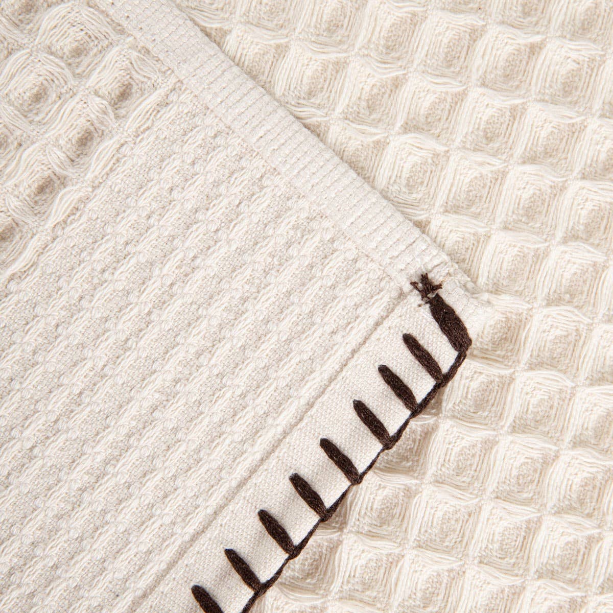 Torchon de cuisine beige avec surpiqures - Isola