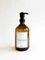 Flacon en verre shampoing ambre - 500 ml